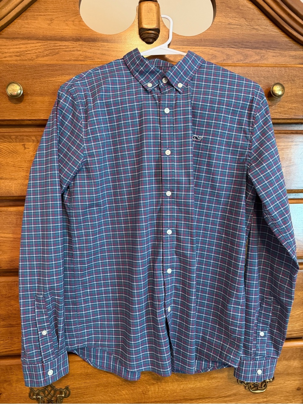 Teen Boy Vineyard Vines Button-Down Plaid Shirt - Blue/Turquoise